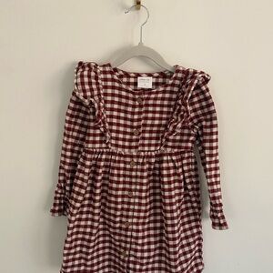 Little Co | Maroon Gingham Dress